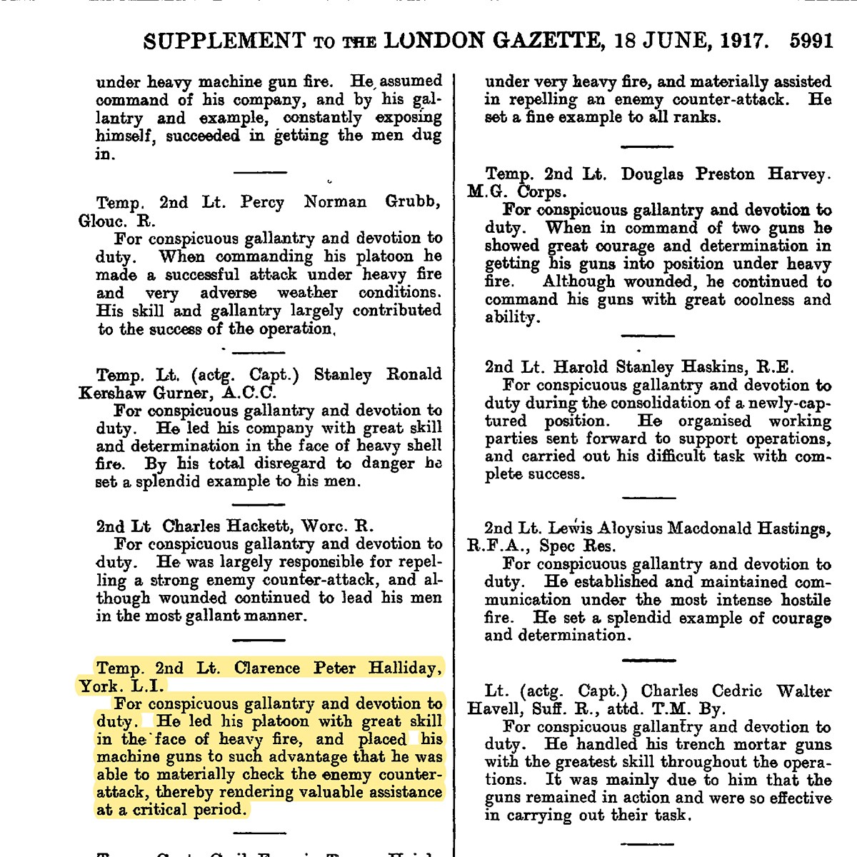 Supplement to the London Gazette, 1917 June 18 (Military Cross)